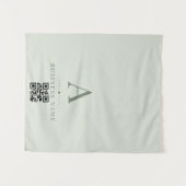 Salbei-Grün-QR-Code-Geschäftstisch-Läufer-Banner Wandteppich (Vorderseite (Horizontal))