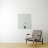 Salbei-Grün-QR-Code-Geschäftstisch-Läufer-Banner Wandteppich (Beispiel)