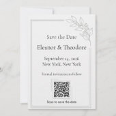 Salbei-Grün Quiet Luxury QR-Code Save-the-Date Save The Date (Vorderseite)