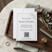 Salbei-Grün Quiet Luxury QR-Code Save-the-Date Save The Date