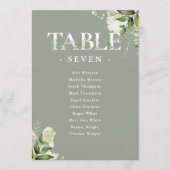 Salbei-Grün-Typografie-Sitzplan-Tischnummer (Vorderseite)