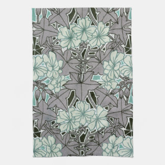 Salbei grün und graublättrig Jugendstil-Blumen Küchentuch