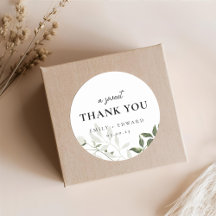 Salbei-Grün und weiße florale Hochzeits-Dankeschön