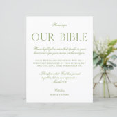 Salbei-Grün & Weiß Hochzeit Unser Bibelzeichen (Stehend Vorderseite)