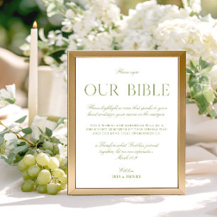 Salbei-Grün & Weiß Hochzeit Unser Bibelzeichen