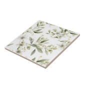 Salbei-Grün Weiße Blumenkeramikfliese Fliese (Seite)