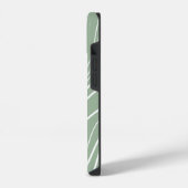Salbei Grün Wellen Modern Personalisiert iPhone Hülle (Linke Seite)