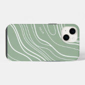 Salbei Grün Wellen Modern Personalisiert iPhone Hülle (Rückseite (Horizontal))