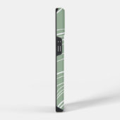 Salbei Grün Wellen Modern Personalisiert iPhone Hülle (Rechte Seite)