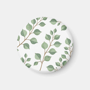Salbei-grüne blättrige Zweige Botanische Aquarellm Magnet