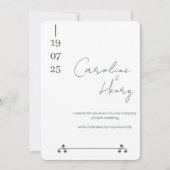 Salbei grüne Blumenkarte Einladung (Vorderseite)