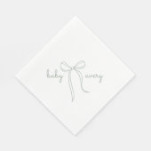 Salbei grüne Hand Draw Bow Girl Babydusche Serviette (Ecke)