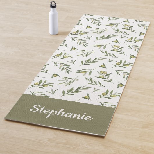 Salbei-Grüne Oliven-Wasserfarbe Benutzername Yogamatte (Beispiel)