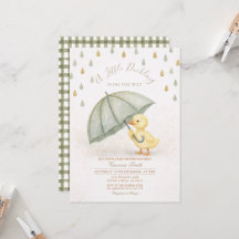 Salbei-Grüner Entlein-Regenschirm-Baby-Party