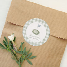 Salbei-Grüner Gingham-Golf-Baby-Shower-Gastgeschen