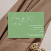 Salbei-grüner Klassiker, einzigartig quinceaña Einladung