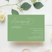 Salbei-grüner Klassiker, einzigartig quinceaña Einladung