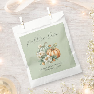 Salbei-Grüner Kürbis Verliebt Euch Baby-Party Geschenktütchen