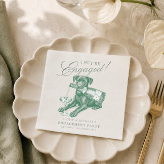 Salbei-Grüner Labrador Retriever Champagner-Verlob Serviette