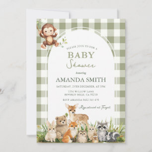 Salbei Grüner Wald Baby Jungen Shower Einladung