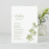 Salbei grünes Baby in blühender Babydusche Einladung (Stehend Vorderseite)