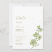 Salbei-grünes Brautparty Einladung (Vorderseite)