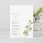 Salbei-grünes Brautparty Einladung (Stehend Vorderseite)