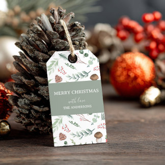 Salbei-Grünes Feiertags-Geschenk-Tag Geschenkanhänger