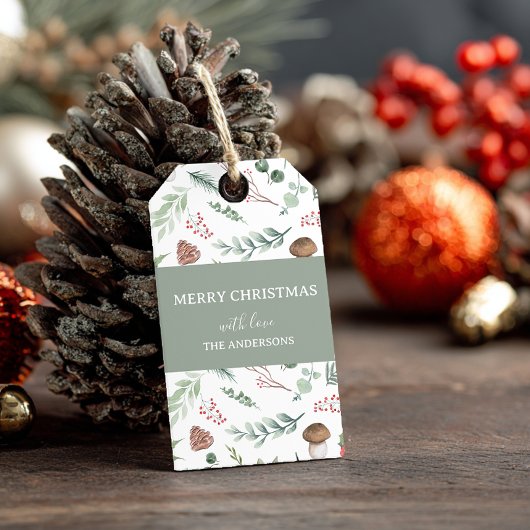 Salbei-Grünes Feiertags-Geschenk-Tag Geschenkanhänger