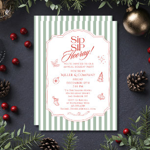 Salbei-Grünes Firmen-Weihnachts-Cocktail-Party Einladung