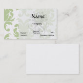 Salbei-grünes, großes Damastmuster Visitenkarte (Vorne/Hinten)