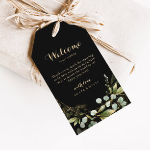 Salbei Grünzeug Eukalyptus Gold Hochzeit Willkomme Geschenkanhänger