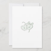 Salbei Handgezeichnete Hochzeitstorte Whimsical Einladung (Rückseite)
