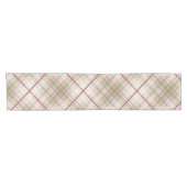 Salbei-Himbeercreme-Diagonalprofil kariert Kurzer Tischläufer (Horizontal)