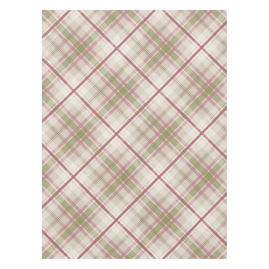 Salbei-Himbeercreme-Diagonalprofil kariert Tischdecke (Vorderseite)