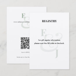 Salbei-Hochzeitsgeschenkliste | QR-Code Begleitkarte