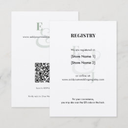 Salbei-Hochzeitsgeschenkliste | QR-Code Begleitkarte