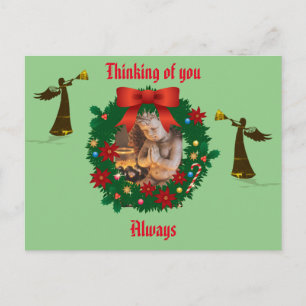 Salbei -Ich denke an dich -immer Weihnachtsengel Postkarte