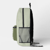 Salbei & Jägergrün Gingham Trend Monogramm Bedruckter Rucksack (Rechts)