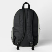 Salbei & Jägergrün Gingham Trend Monogramm Bedruckter Rucksack (Rückseite)
