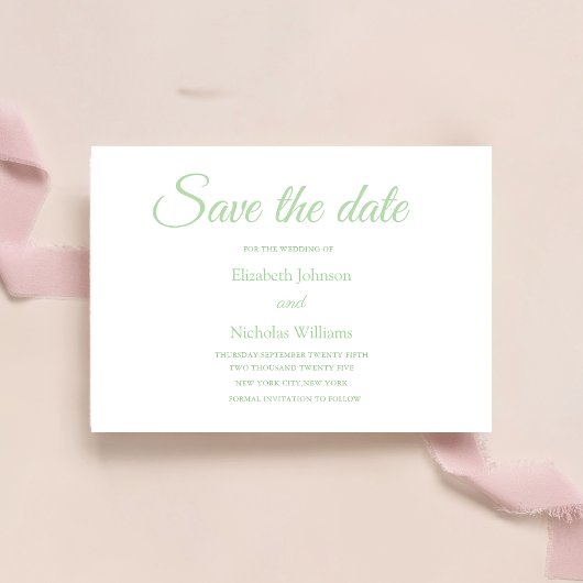 Salbei Klassische Minimalhochzeit speichern das Da Save The Date