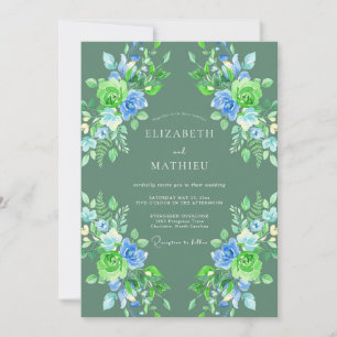 Salbei Kornblumen Gemalte Hochzeit Einladung