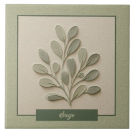 Salbei-Kräuter-Küche Sanftes Grün Faux-Relief Fliese