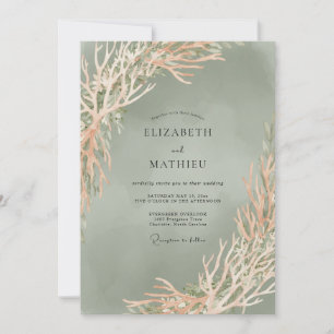 Salbei-Küstenzweig-Eukalyptus-Hochzeit Einladung