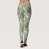 Salbei lila Pflaumenleder Federn Blume Muster Leggings (Rückseite)