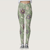 Salbei lila Pflaumenleder Federn Blume Muster Leggings (Vorderseite)