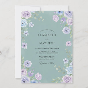 Salbei Lila Traumhafte Florale Hochzeit Einladung