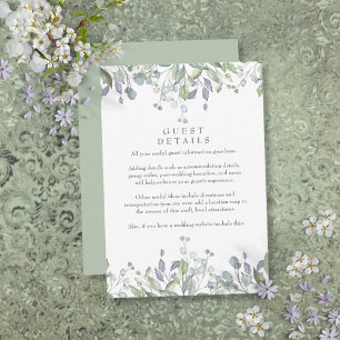 Salbei-Lilien-Blumen-Gästinformationen Details Begleitkarte