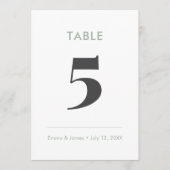 Salbei-Minimalist-Et-Zeichen | Tischnummer (Vorderseite)