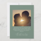 Salbei | Minimalistische einfache Script-Herz-Hoch Dankeskarte (Rückseite)